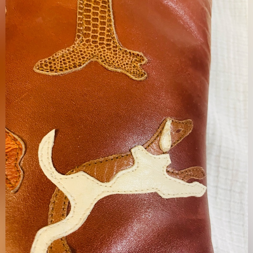 RARE Beverly Feldman Leather & Suede Appliqué Tall Riding Equestrian Boots - Picture 6 of 16